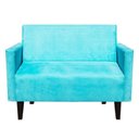 Ver imagem 1 de Sofá Retrô Namoradeira Jade 2 Lugares Suede Azul Turquesa - D'Rossi