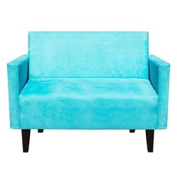 Sofá Retrô Namoradeira Jade 2 Lugares Suede Azul Turquesa - D'Rossi - 1 Sofá Retrô Namoradeira Jade 2 Lugares Suede Azul Turquesa - D'Rossi - 1