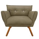 Ver imagem 3 de Kit 2 Poltrona Decorativa Anitta Suede Marrom Rato Strass - D'Rossi