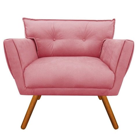 Poltrona Decorativa Anitta Suede Rose - D'Rossi