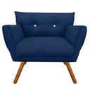 Ver imagem 1 de Poltrona Decorativa Anitta Suede Azul Marinho com Strass - D'Rossi