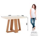 Ver imagem 2 de Mesa de Jantar Lins 120 Cm Canto Reto sem Vidro Nature Off White – Henn