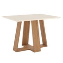Ver imagem 1 de Mesa de Jantar Lins 120 Cm Canto Reto sem Vidro Nature Off White – Henn