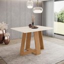 Ver imagem 3 de Mesa de Jantar Lins 120 Cm Canto Reto sem Vidro Nature Off White – Henn