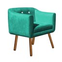 Ver imagem 4 de Kit Namoradeira 2 Lugares e 2 Poltronas Julia Suede Verde Tiffany com Strass - D'Rossi