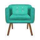 Ver imagem 3 de Kit Namoradeira 2 Lugares e 2 Poltronas Julia Suede Verde Tiffany com Strass - D'Rossi