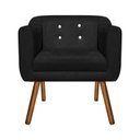 Ver imagem 3 de Kit Namoradeira 02 Lugares e 02 Poltronas Julia Suede Preto com Strass - D'Rossi