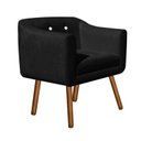 Ver imagem 4 de Kit Namoradeira 02 Lugares e 02 Poltronas Julia Suede Preto com Strass - D'Rossi