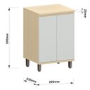 Ver imagem 4 de Balcão para Cozinha 60 Cm 2 Portas Mdf/mdp Aurora Cinza Cristal