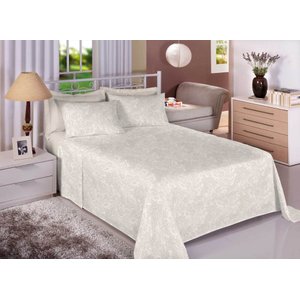 Lençol de Elástico Solteiro Percal 200 Fios 100% Algodão - Kaki Mandala