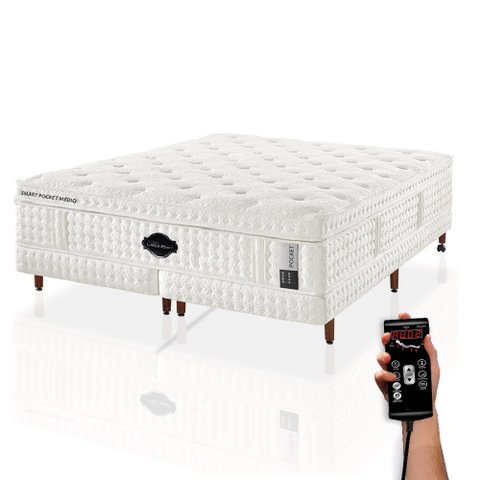 Colchão Queen Latex Foam de látex Smart Pocket médio - BOX - 158x198cm