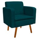 Ver imagem 2 de Kit 2 Poltrona Decorativa Emília Suede Azul Pavão - D'Rossi