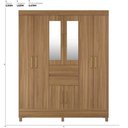Ver imagem 4 de Kit Guarda Roupa Casal com Espelho 8 Portas Munique Cômoda Astral - Amêndola Touch