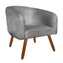 Ver imagem 2 de Kit 2 Poltronas Decorativa Stella Suede Cinza Pés Palito - D'Rossi