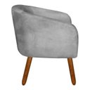 Ver imagem 4 de Kit 2 Poltronas Decorativa Stella Suede Cinza Pés Palito - D'Rossi