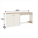 Ver imagem 4 de Conjunto de Escritório 2 Peças Smart Office Mesa e Aparador Buffet - Off White e Cedro