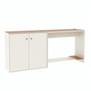 Ver imagem 5 de Conjunto de Escritório 2 Peças Smart Office Mesa e Aparador Buffet - Off White e Cedro