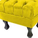 Ver imagem 4 de Kit 2 Puff Retrô Luis XV Capitonê Suede Amarelo