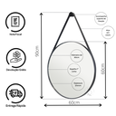 Ver imagem 2 de Espelho Adnet Decorativo Redondo Banheiro Antigo 60cm + Pino Suporte