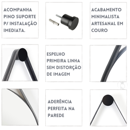 Espelho Adnet Decorativo Redondo Banheiro Antigo 60cm + Pino Suporte - 4