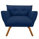 Ver imagem 3 de Kit 2 Poltrona Decorativa Anitta Suede Azul Marinho - D'Rossi