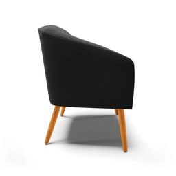 Kit 2 Poltronas Decorativa Stella Suede Preto Pés Palito - D'rossi - 5