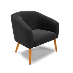 Kit 2 Poltronas Decorativa Stella Suede Preto Pés Palito - D'rossi - 3
