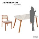 Ver imagem 5 de Sala de Jantar Mesa 135x76cm Tampo em MDF com Vidro 4 Cadeiras em Linho Ceci Yescasa Marrom/Marromis