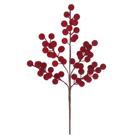 Berry Aveludado Natal 43cm Vermelho Florarte Flor Arte