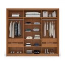 Ver imagem 3 de Guarda-roupa Casal Lisboa 3 Portas 4 Gavetas Freijó/branco - Politorno