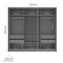 Ver imagem 4 de Guarda-roupa Casal Lisboa 3 Portas 4 Gavetas Freijó/branco - Politorno