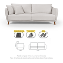 Ver imagem 5 de Sofá Living Hórus Tecido Composê Linho Cru e Marrom Terracota 1,70m