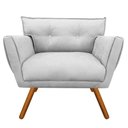 Ver imagem 3 de Kit 2 Poltrona Decorativa Anitta Suede Cinza Strass - D'Rossi