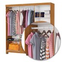 Ver imagem 6 de Guarda-roupa Solteiro Aurora 6 Portas 2 Gavetas com Espelho 22117 Cinamomo - Carioca Móveis
