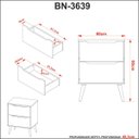 Ver imagem 4 de Gabinete para Banheiro com 2 Gavetas Bn3639 Branco Tecnomobili Cor: Amêndoa