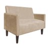 Sofá Retrô Namoradeira Jade 2 Lugares Suede Bege - D'Rossi - 2