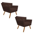 Ver imagem 1 de Kit 2 Poltrona Decorativa Anitta Suede Marrom Strass - D'Rossi