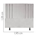 Ver imagem 3 de Cabeceira Estofada Grécia 195CM King Suede Cinza Claro - D A DECOR