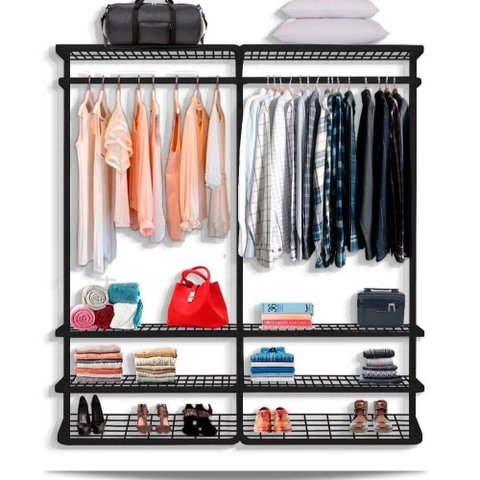 Guarda Roupa Closet Aramado sem Portas CLR285 - 1,60m - Preto