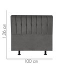 Ver imagem 2 de Cabeceira Estofada Kiara 100cm Solteiro Box Quarto Suede Cinza Escuro Grafite - Ahazzo Móveis