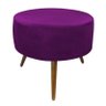 Puff Decorativo Sofia Redondo Suede Roxo - 1