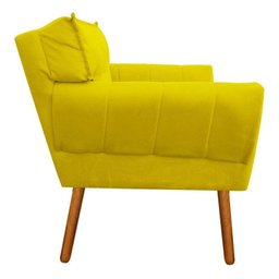 Kit 2 Poltrona Decorativa Anitta Suede Amarelo Canario Strass - D'Rossi - 4