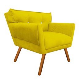 Kit 2 Poltrona Decorativa Anitta Suede Amarelo Canario Strass - D'Rossi - 2