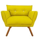 Ver imagem 3 de Kit 2 Poltrona Decorativa Anitta Suede Amarelo Canario Strass - D'Rossi