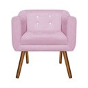 Ver imagem 3 de Kit Namoradeira 02 Lugares e 02 Poltronas Julia Suede Rosa Bebê com Strass - D'Rossi