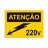 Placa de Sinalização Atenção 220 Volts em Pvc - 1