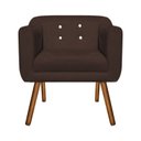 Ver imagem 3 de Kit Namoradeira 02 Lugares e 02 Poltronas Julia Suede Marrom com Strass - D'Rossi