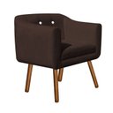 Ver imagem 4 de Kit Namoradeira 02 Lugares e 02 Poltronas Julia Suede Marrom com Strass - D'Rossi