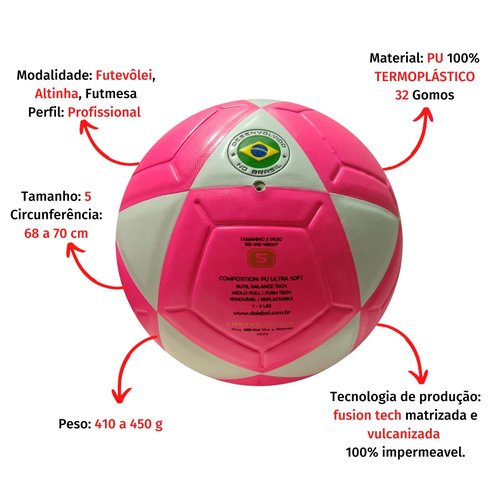 Bola FutAlta Fusion Tech Dalebol EUA Amarela e Preta - Bola de