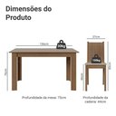 Ver imagem 3 de Conjunto Sala de Jantar Amora Mesa Tampo de Madeira 4 Cadeiras Rustic/Crema/Sintético Bege Madesa
